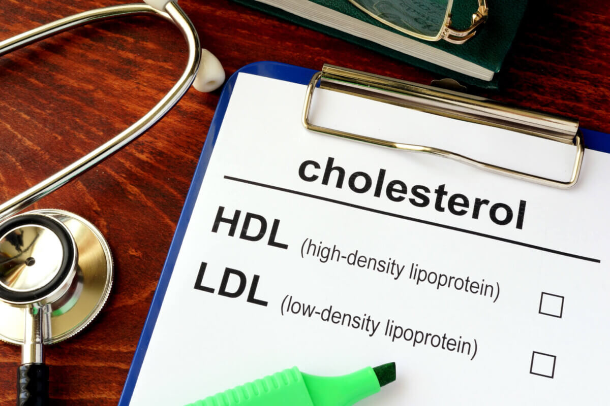 Medical form with cholesterol HDL LDL.