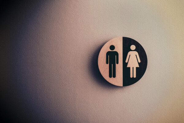 Men's and Women's Unisex bathroom sign