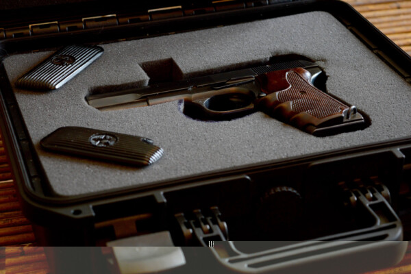 Handgun in gun case