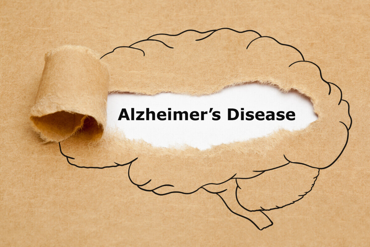 Alzheimers Disease Ripped Paper Concept