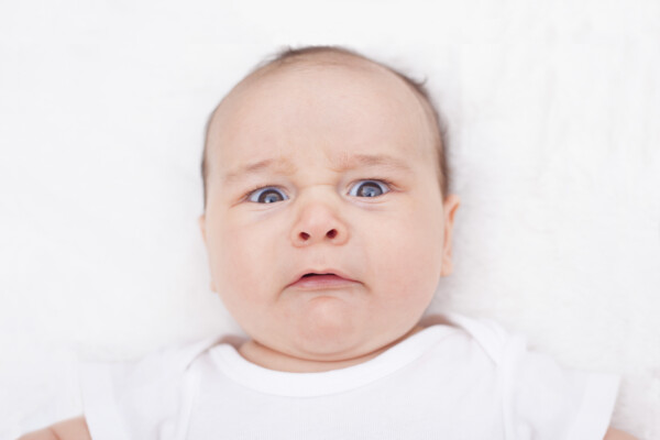 Disgusted, scared or angry baby