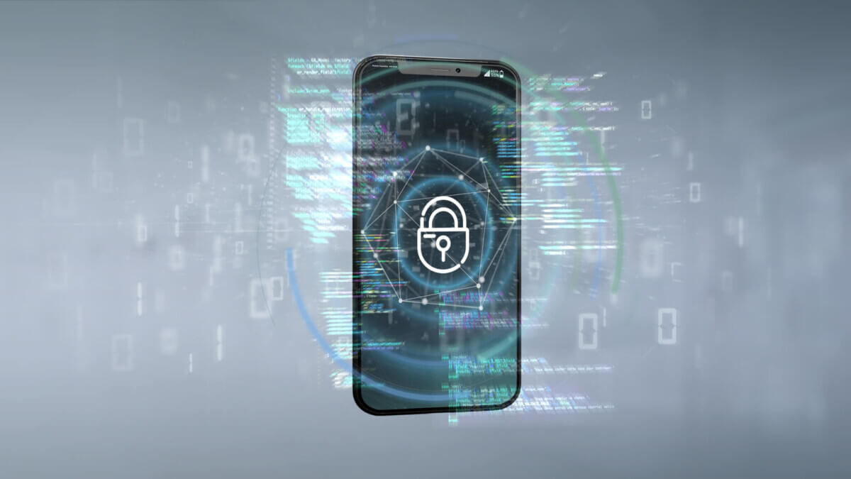 Security data and smartphone security - 3d rendering