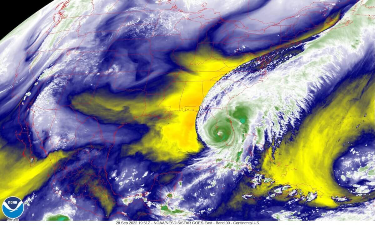 Hurricane Ian’s water vapor on Sept. 28, 2022