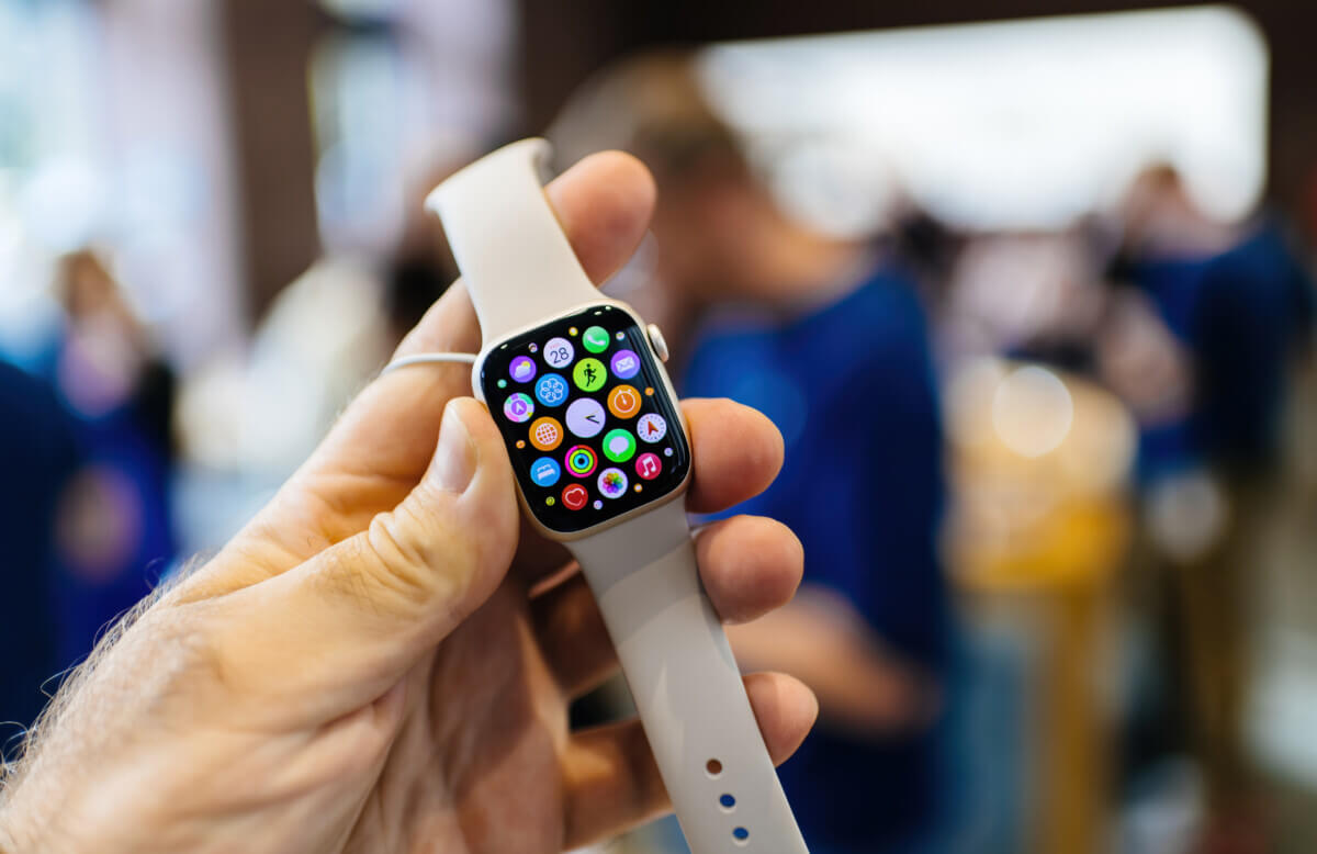 New Apple Watch Series 8 with white band