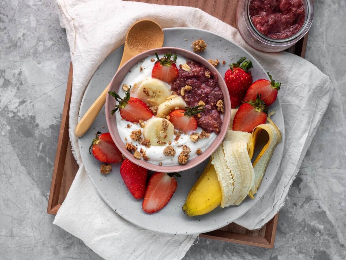 Bowl of yogurt with fruit