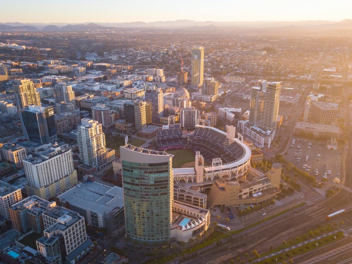 Aerial view of downtown San Diego, California