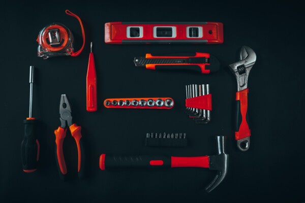 Assorted of tools from a toolbox