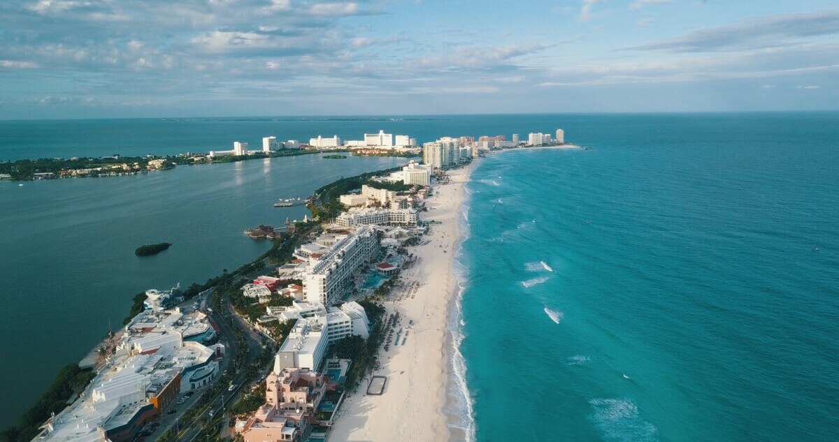 Cancun coastline in Mexico