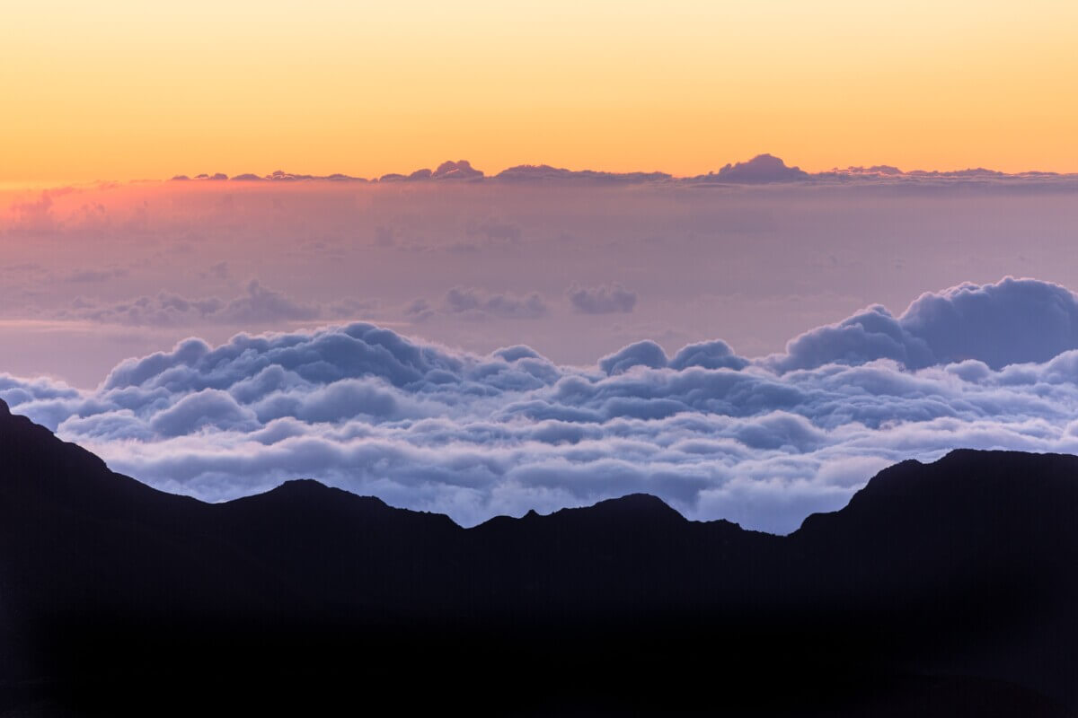 Dense clouds add to the beautiful sights at Haleakalā National Park