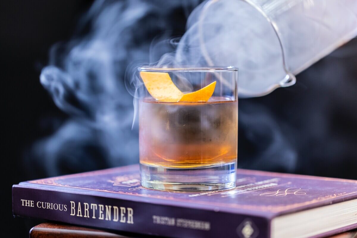 Old fashioned in a cocktail glass