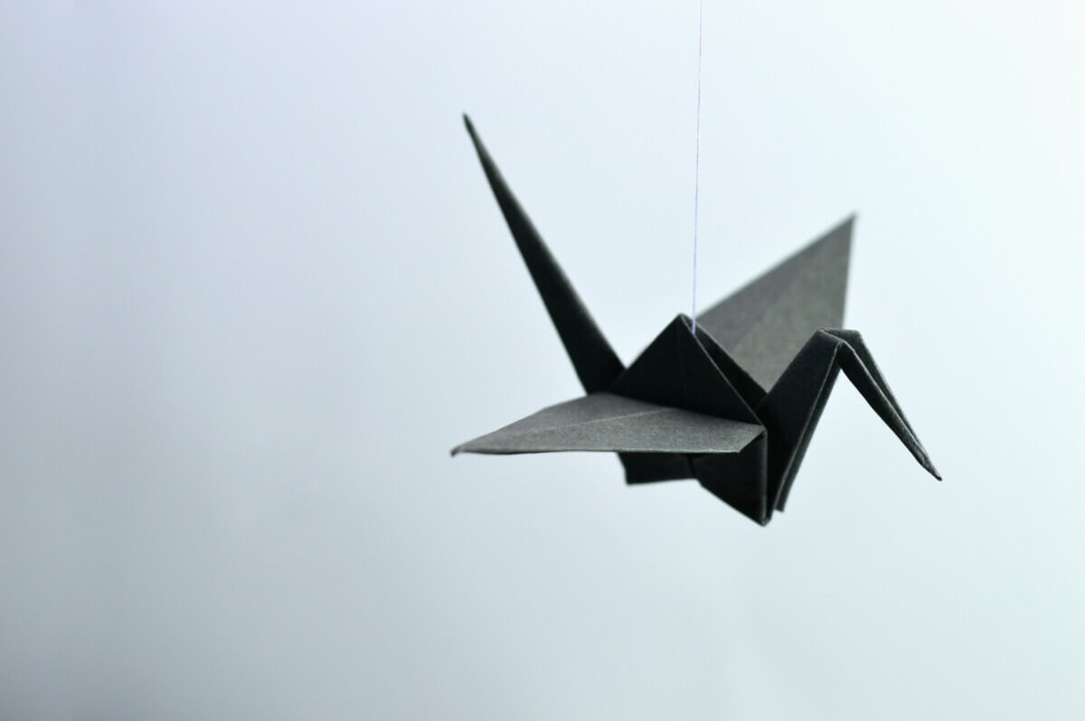 Origami paper crane bird