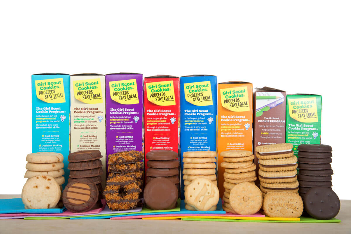 Girl Scouts' cookie boxes