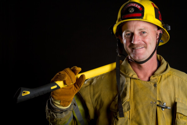 Smiling firefighter