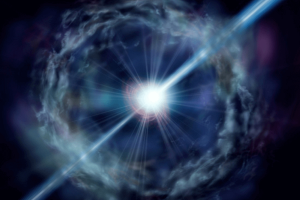 Illustration of a gamma ray burst