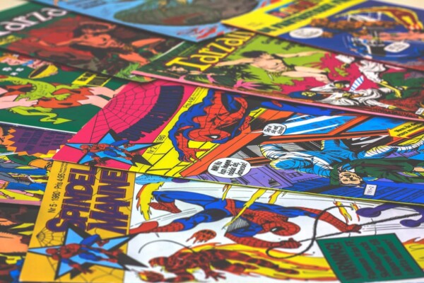 Comic books in a pile