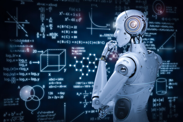Artificial intelligence and robot solving equation