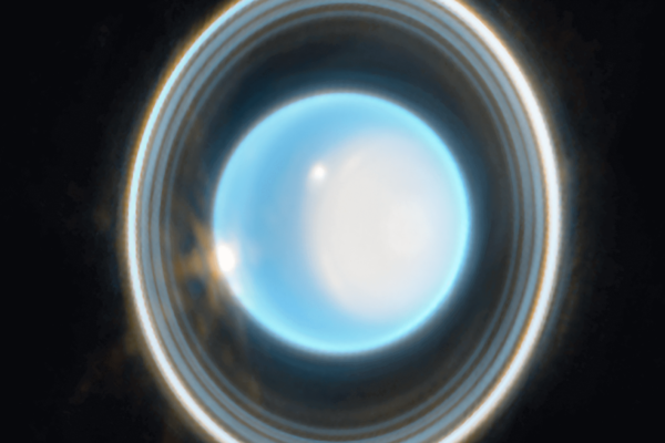 JWST image of rings around Uranus