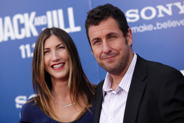 Adam Sandler and wife, Jackie, arriving to "Jack and Jill" Premiere in 2011