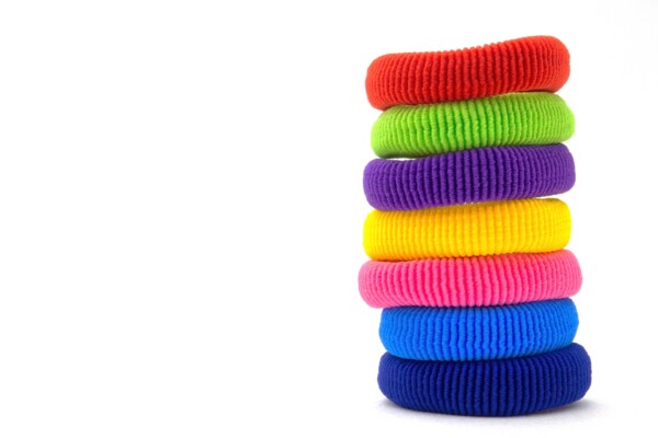 Multicolored hair ties