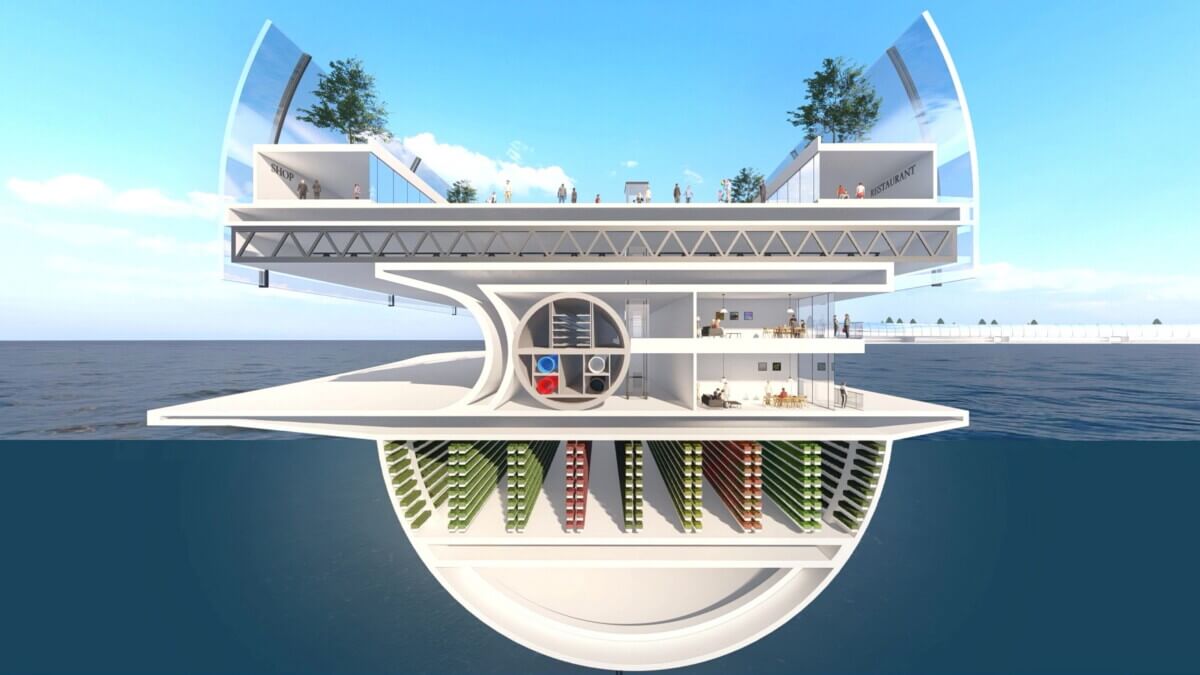 Concept for a floating city by Japanese designers.