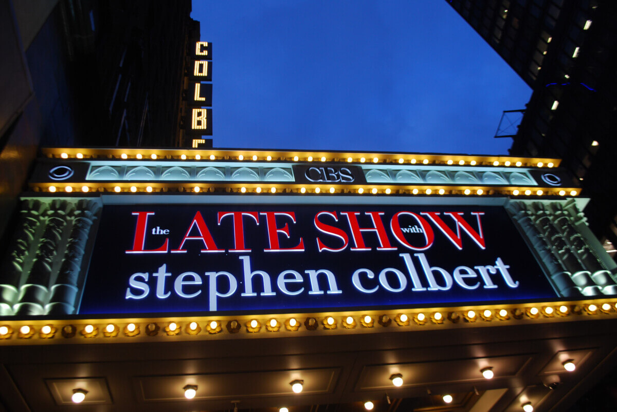Stephen Colbert's “Late Show” sign in New York City