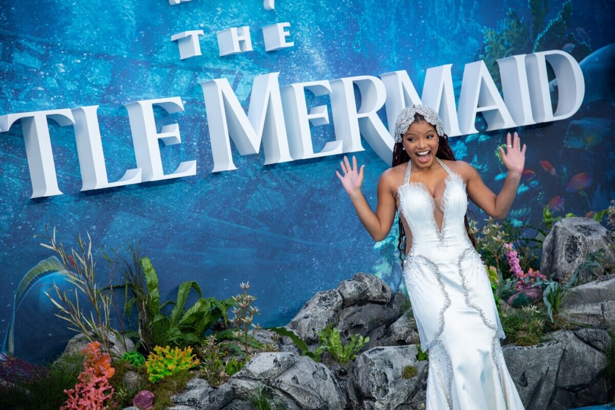 Halle Bailey attends the UK Premiere of “The Little Mermaid”