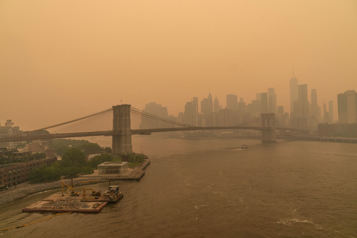 Hazy New York wildfires