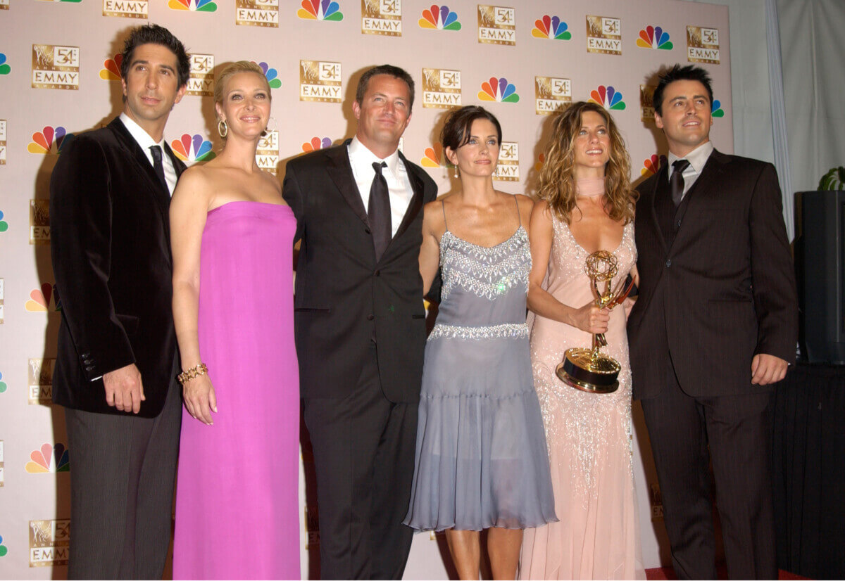 The cast of “Friends” at the 2002 Emmy Awards