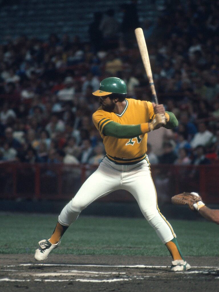 Reggie Jackson is at bat for the Oakland A's
