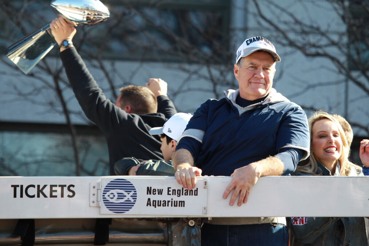 Bill Belichick at the New England Patriots 53th Super Bowl Championship Parade in Boston in 2019