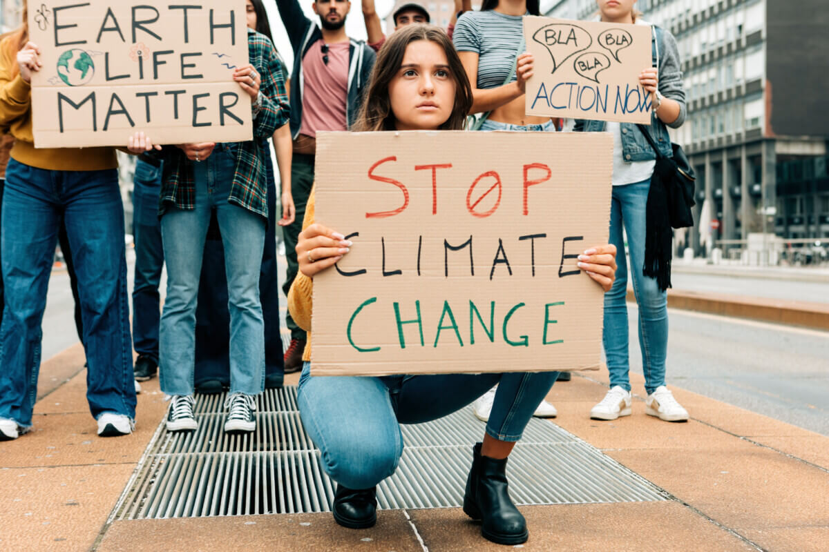 young woman climate change