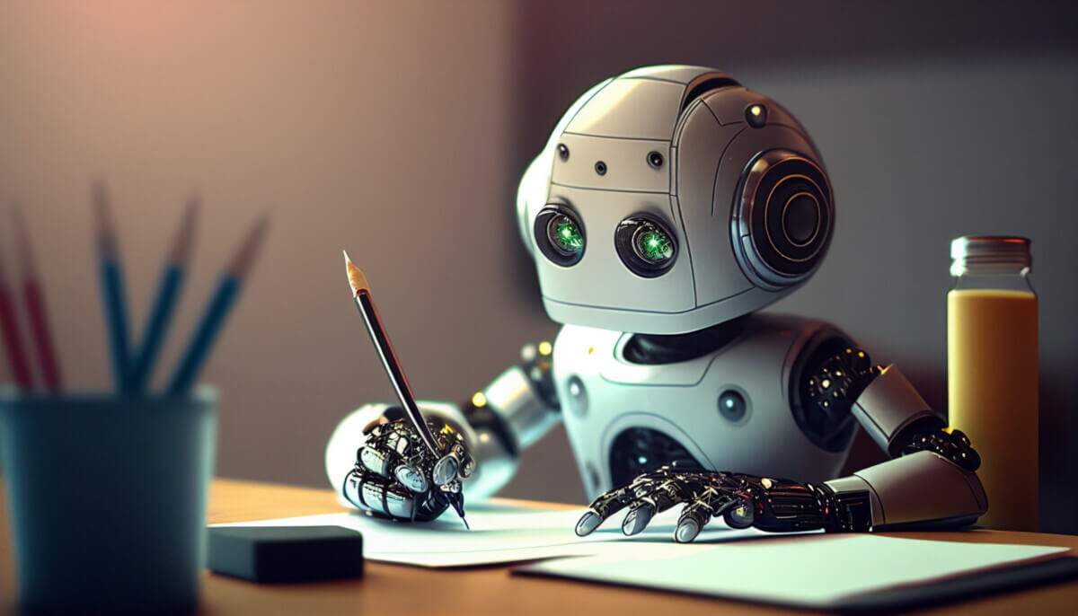 AI robot writing