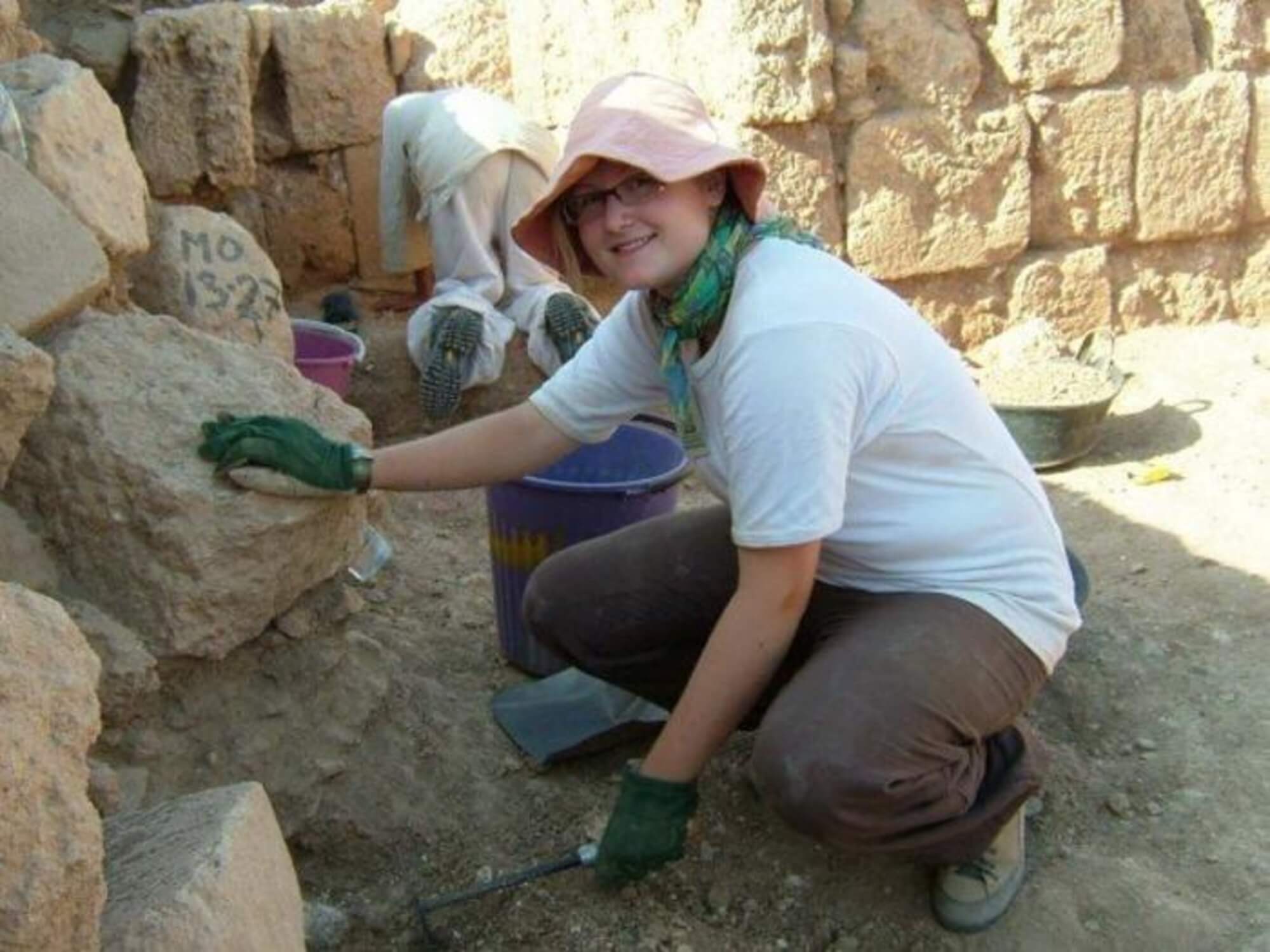 Dr. Sophie Lund Rasmussen at the excavation site