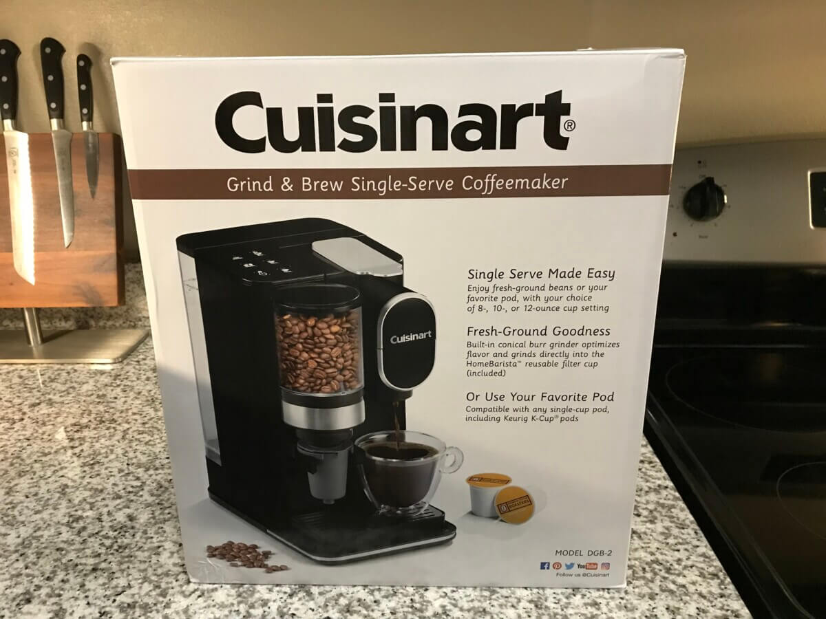 Cuisinart Single Serve Coffee Maker + Coffee Grinder box