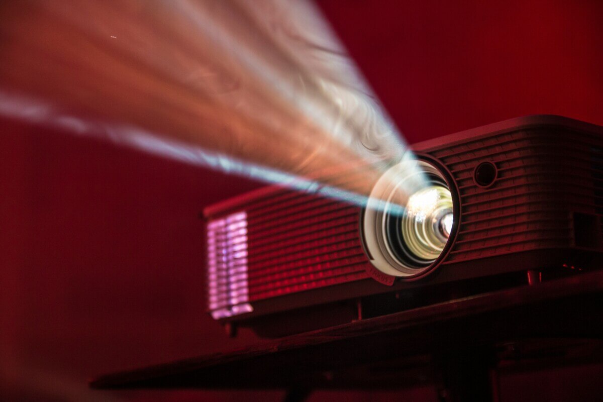 A projector in a home theater