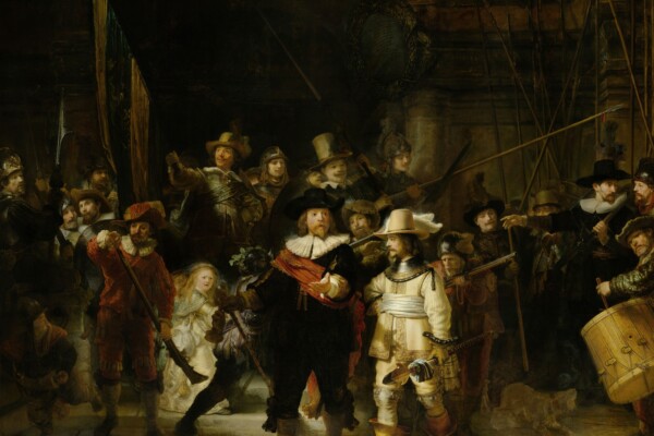 "The Night Watch," by Rembrandt van Rijn, 1642, Dutch painting, oil on canvas.