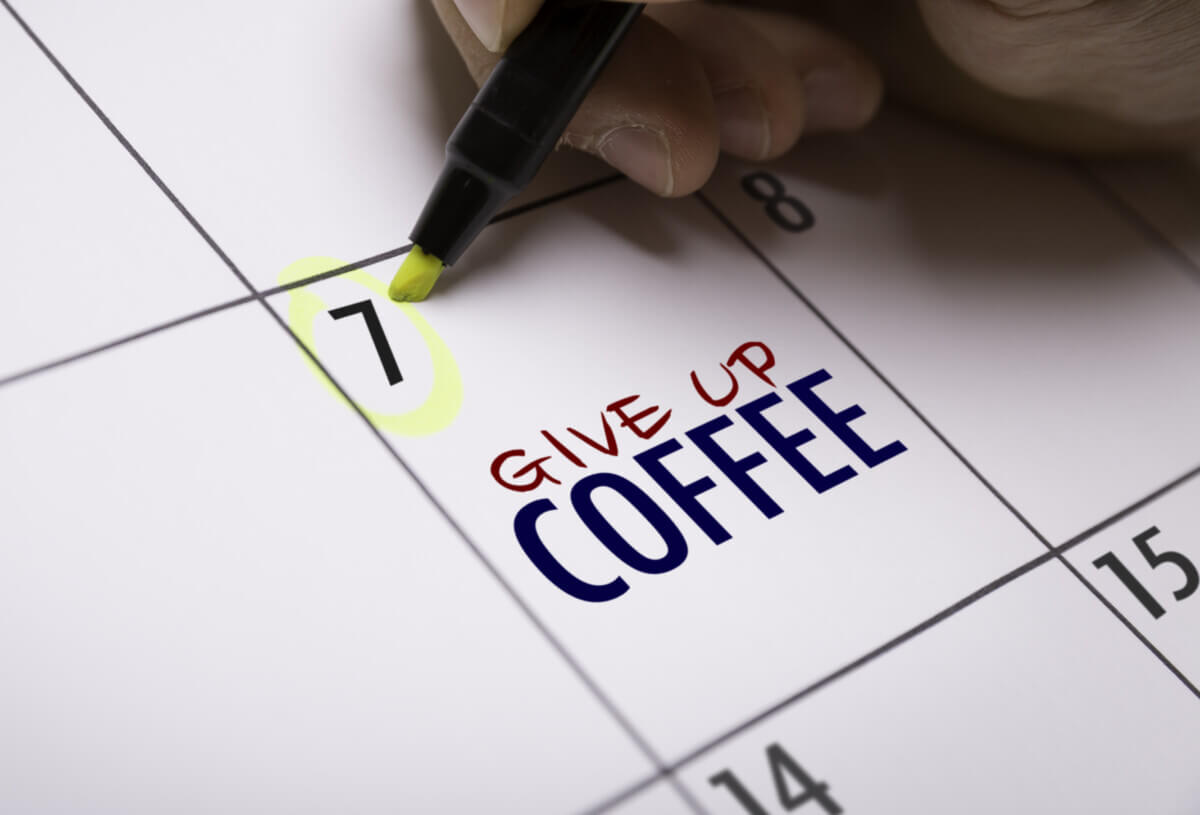 Give Up Coffee date on calendar