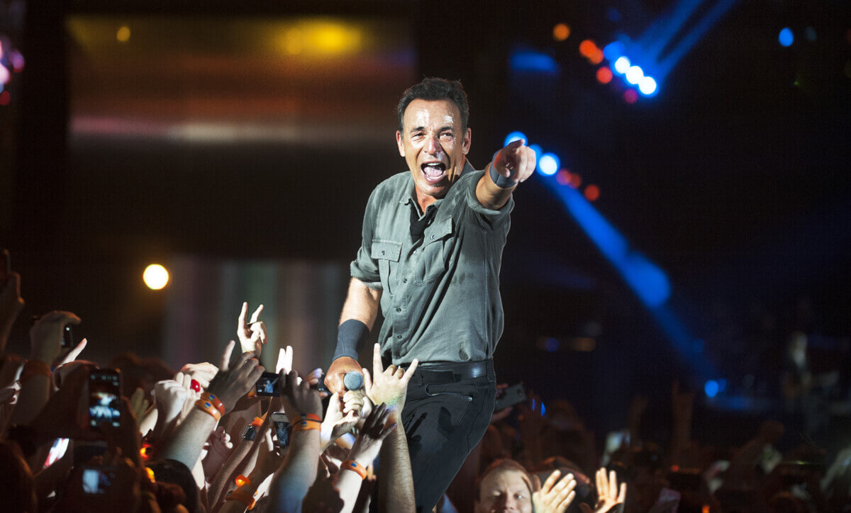 Bruce Springsteen performing live in Brazil in 2013