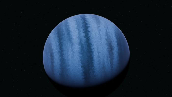 Artist’s concept of WASP-107 b, a warm Neptune exoplanet about 200 light years away.