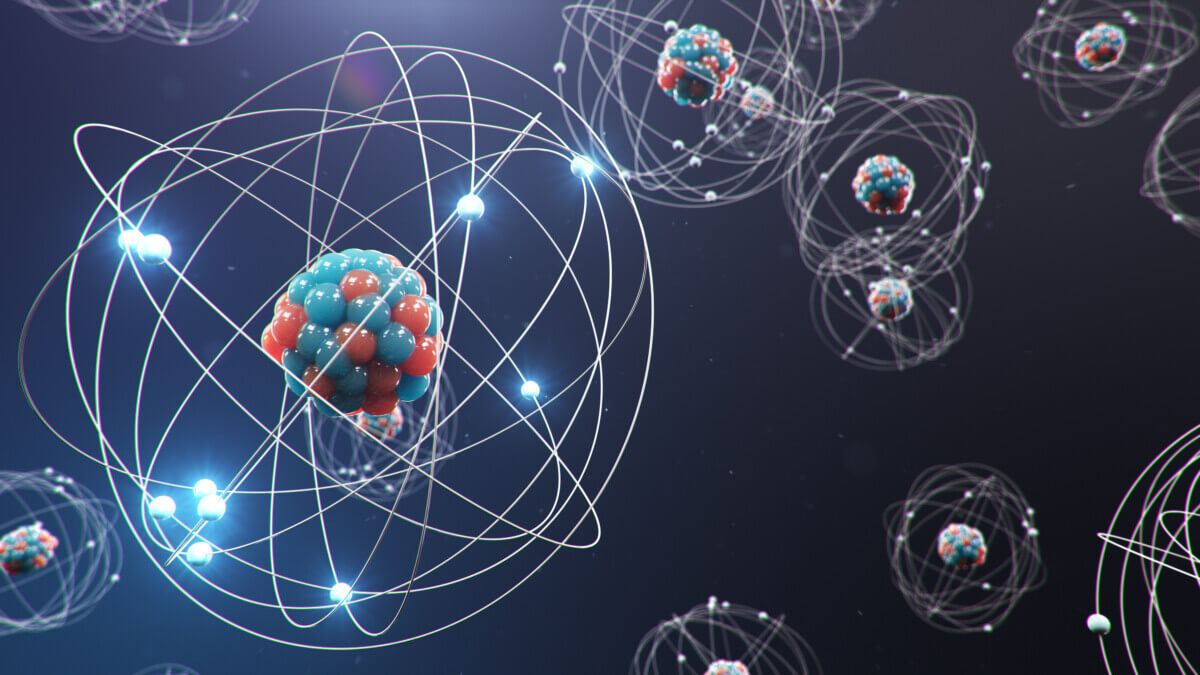 3D Illustration Atomic structure.